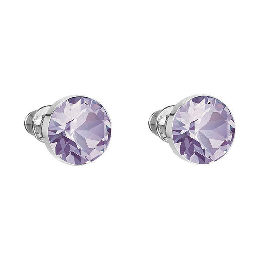 Χειροποίητα σκουλαρίκια καρφωτά με κρύσταλλο swarovski χρώμα βιολετί (F1040) – earrings – charmy.gr