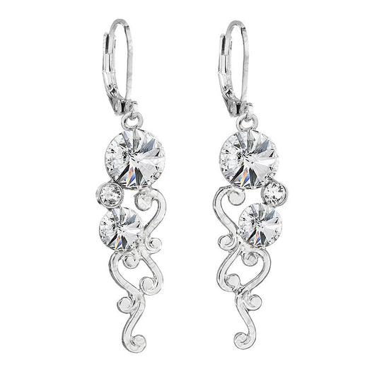 Χειροποίητα σκουλαρίκια κρεμαστά με κρύσταλλα swarovski (F1051) – earrings – charmy.gr