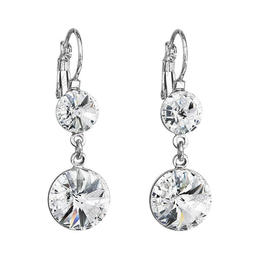 Χειροποίητα σκουλαρίκια κρεμαστά με κρύσταλλο swarovski χρώμα διαφανές (F1048) – earrings – charmy.gr
