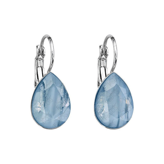 Χειροποίητα σκουλαρίκια κρεμαστά με πέτρα χρώματος aquamarine (F1047) – earrings – charmy.gr