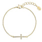 Χειροποίητο βραχιόλι σταυρός με κρύσταλλα Swarovski επιχρυσωμένο (F1059) – bracelet – charmy.gr