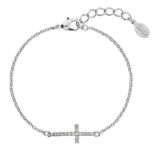 Χειροποίητο βραχιόλι σταυρός με κρύσταλλα Swarovski (F1058) – bracelet – charmy.gr