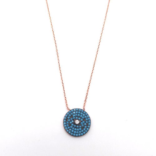 Χειροποίητο κολιέ ασημένιο με ζιργκόν (B1138) - Necklaces - charmy.gr