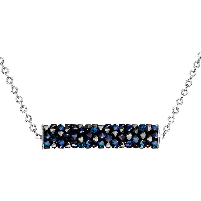 Χειροποίητο κολιέ βαρελάκι με μπλε κρύσταλλα swarovski (F1032) – necklace – charmy.gr