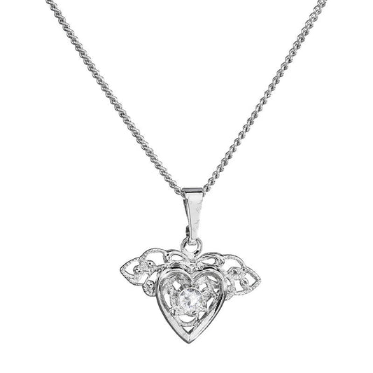 Χειροποίητο κολιέ καρδιά με κρύσταλλο swarovski (F1018) – necklace – charmy.gr