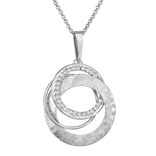 Χειροποίητο κολιέ με 3 κυκλικά στοιχεία και με κρύσταλλα swarovski (F1030) – necklace – charmy.gr