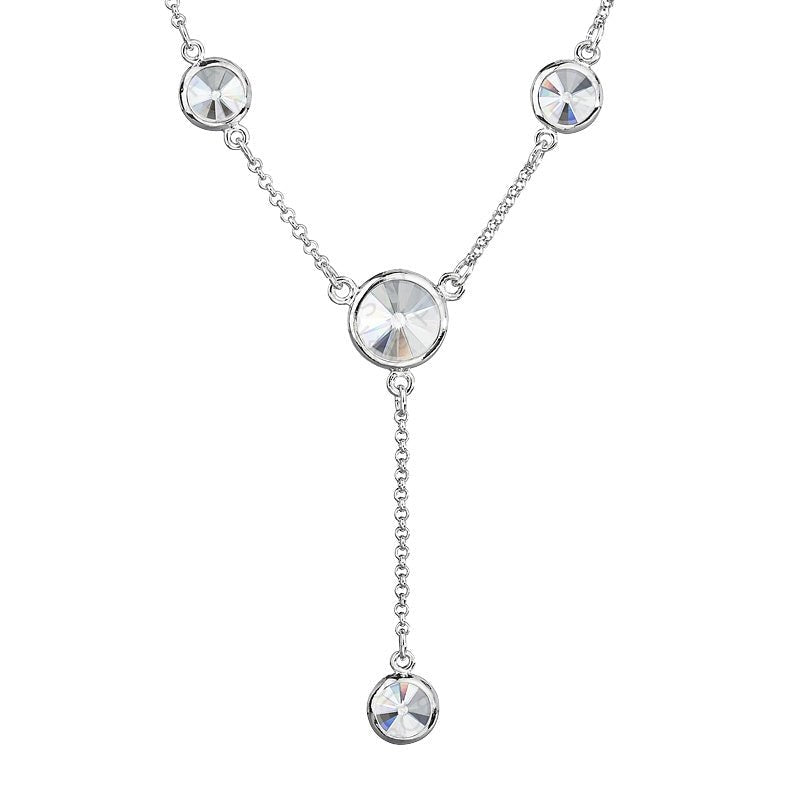 Χειροποίητο κολιέ με κρύσταλλα Swarovski σε διαφανές χρώμα (F1010) – necklace – charmy.gr
