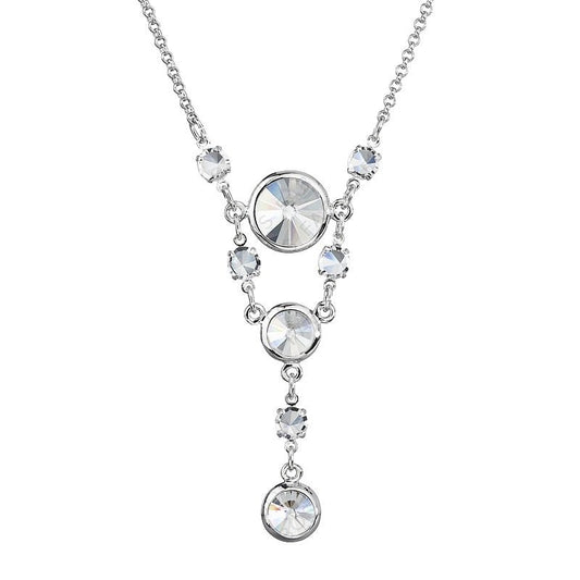 Χειροποίητο κολιέ με κρύσταλλα Swarovski σε διαφανές χρώμα (F1011) – necklace – charmy.gr
