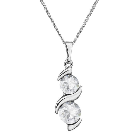 Χειροποίητο κολιέ με κρύσταλλα Swarovski σε διαφανές χρώμα (F1053) – necklace – charmy.gr