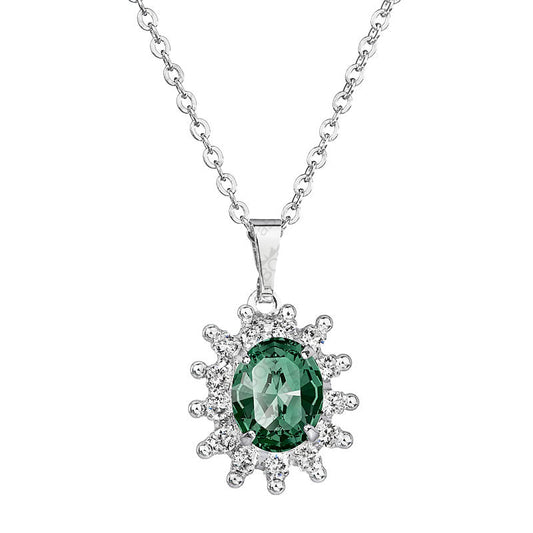 Χειροποίητο κολιέ με κρύσταλλα swarovski σε χρώμα πράσινο και διαφανές (F1020) – necklace – charmy.gr