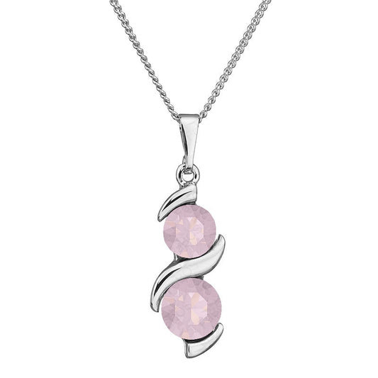 Χειροποίητο κολιέ με κρύσταλλα Swarovski χρώμα ανοιχτό ροζ (F1055) – necklace – charmy.gr