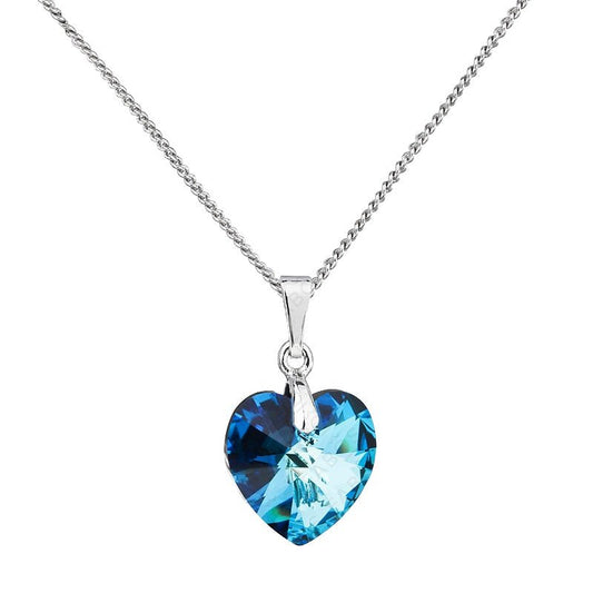 Χειροποίητο κολιέ με κρύσταλλο Swarovski μπλε καρδιά (F1006) – necklace – charmy.gr