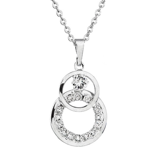 Χειροποίητο κολιέ με κυκλικά στοιχεία με κρύσταλλα swarovski (F1019) – necklace – charmy.gr