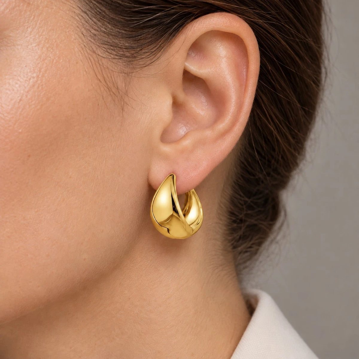 Χρυσά Ατσάλινα Σκουλαρίκια Κρίκοι 1.7cm 316L (E1800)
