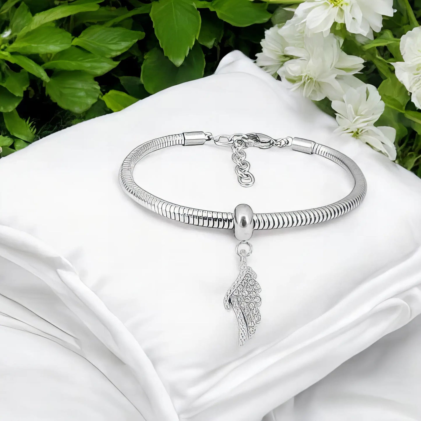 Ατσάλινο βραχιόλι με charm (B3259)