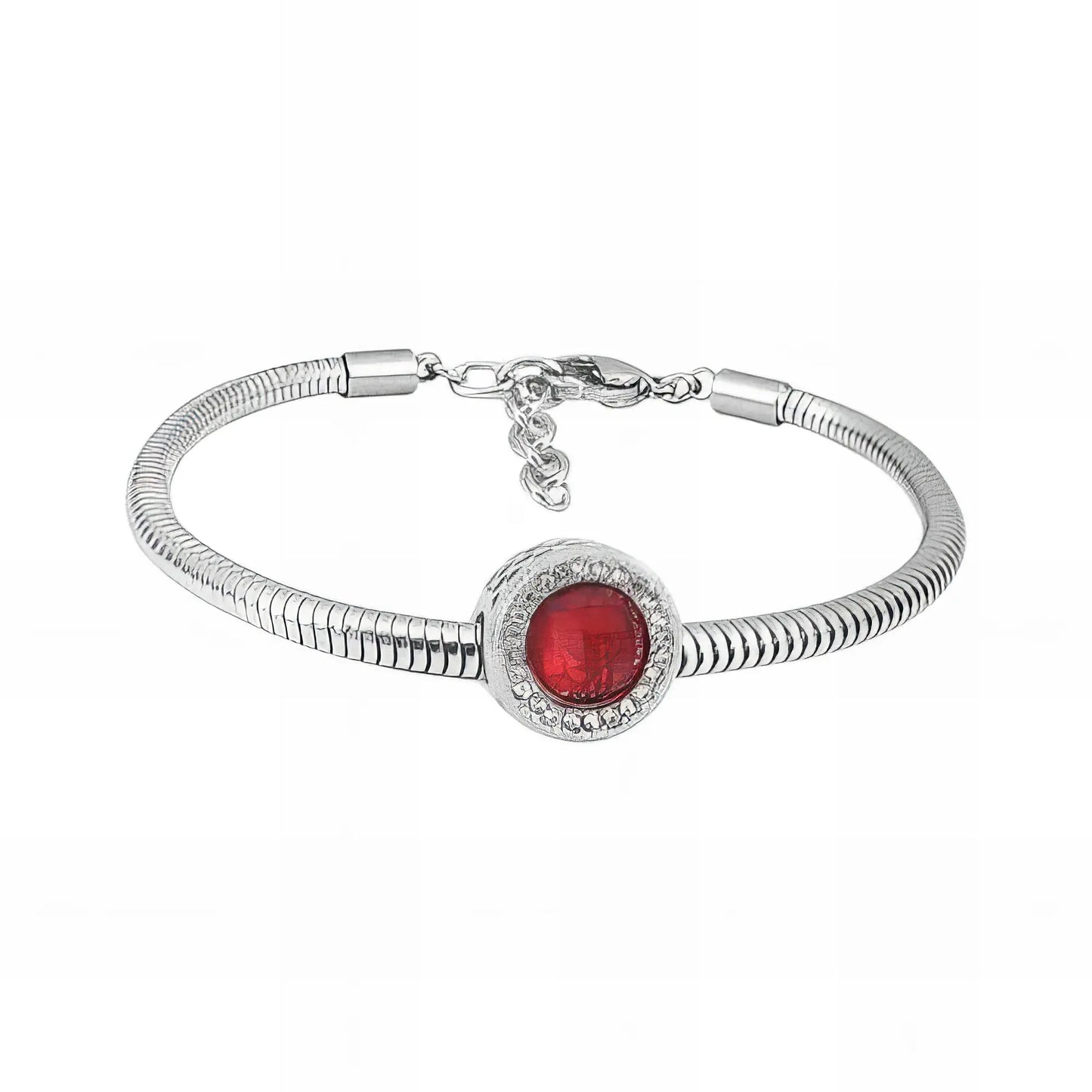 Ατσάλινο βραχιόλι με charm (B3262)