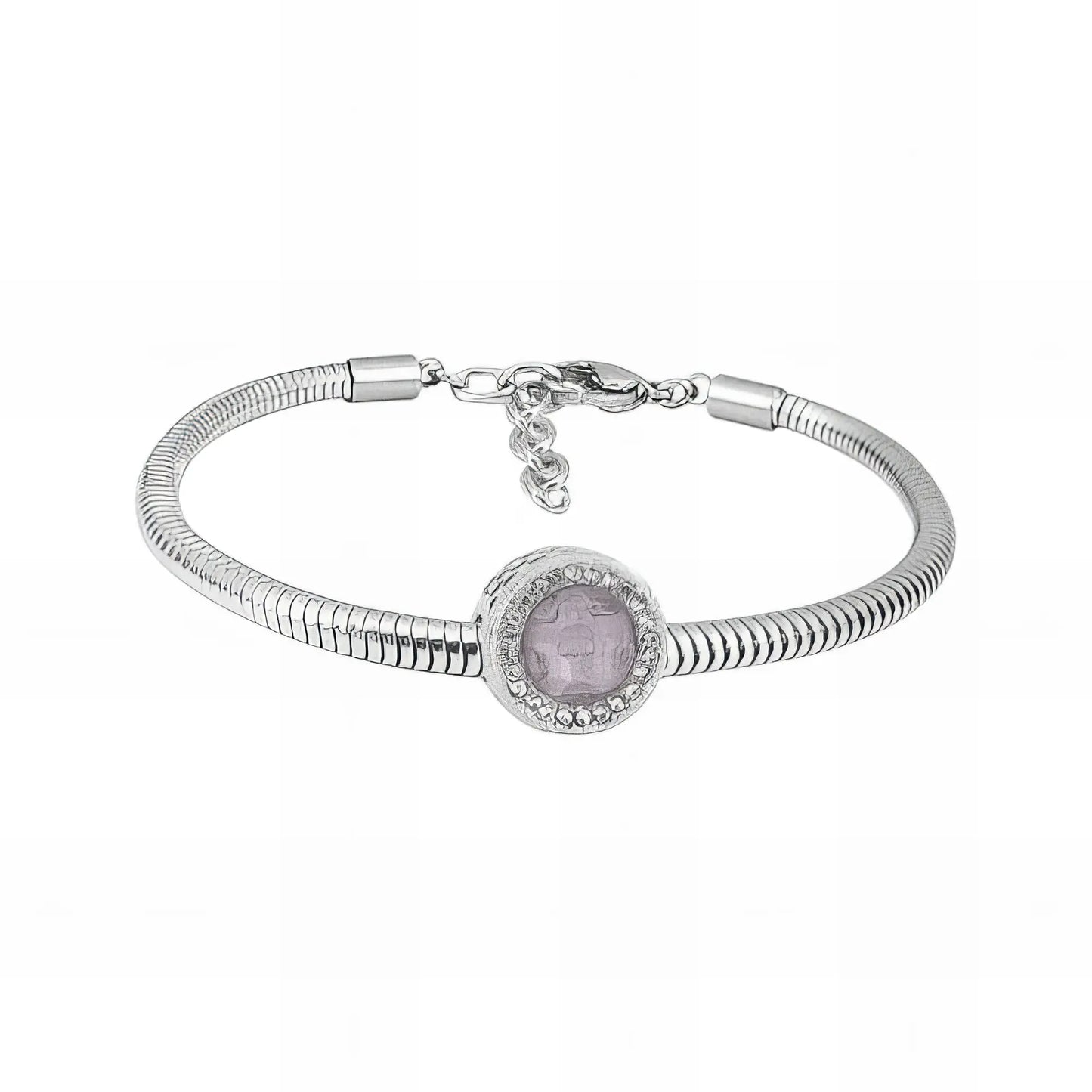 Ατσάλινο βραχιόλι με charm (B3263)