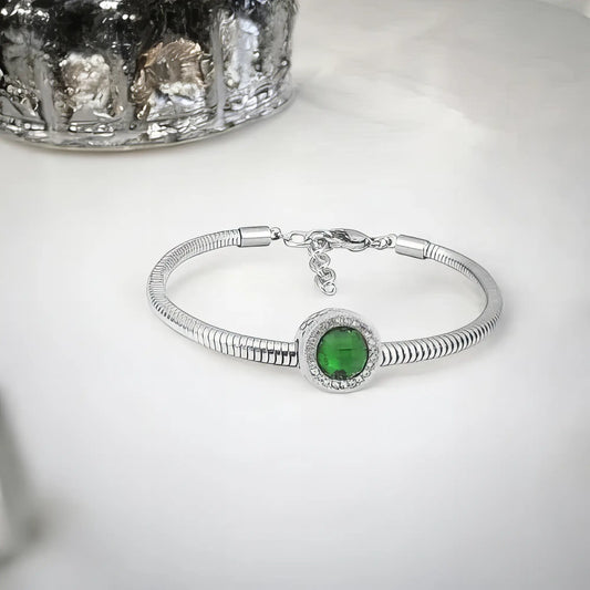 Ατσάλινο βραχιόλι με charm (B3264)