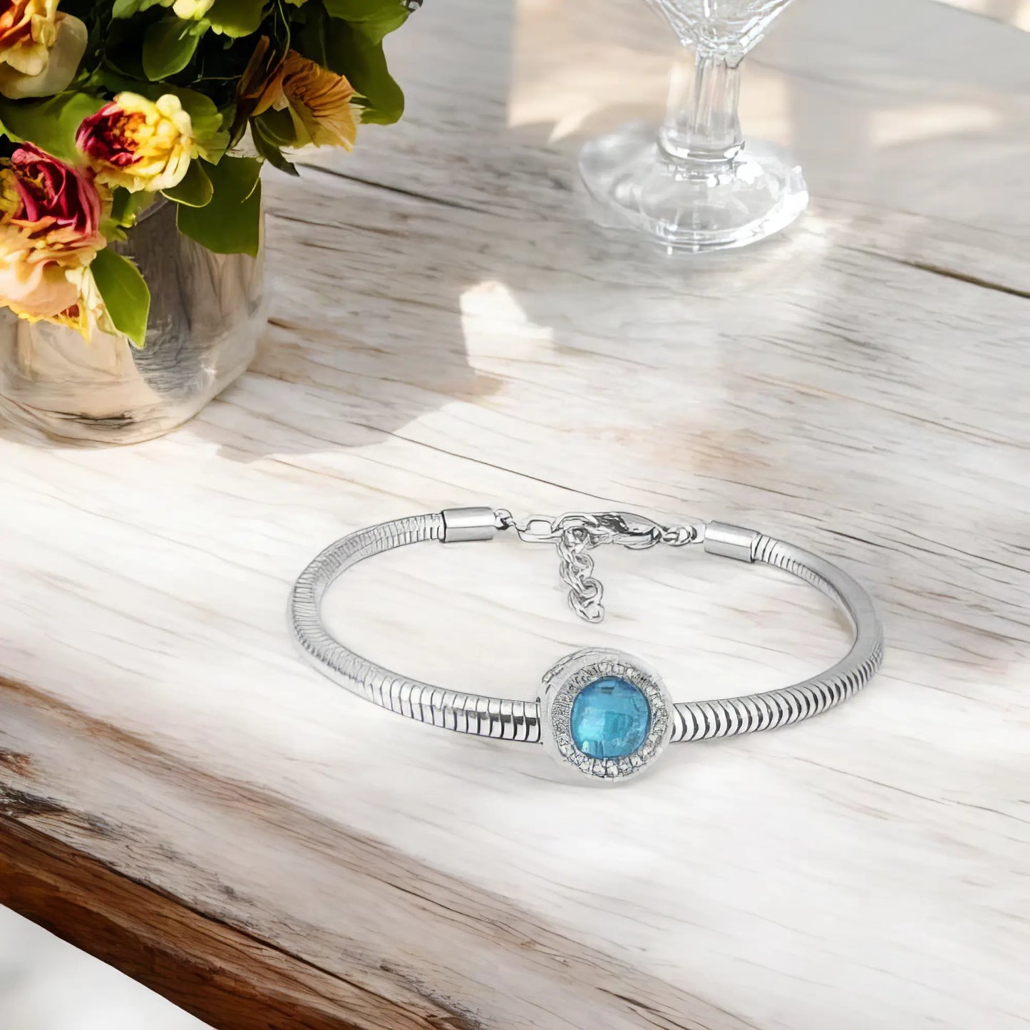 Ατσάλινο βραχιόλι με charm (B3266)