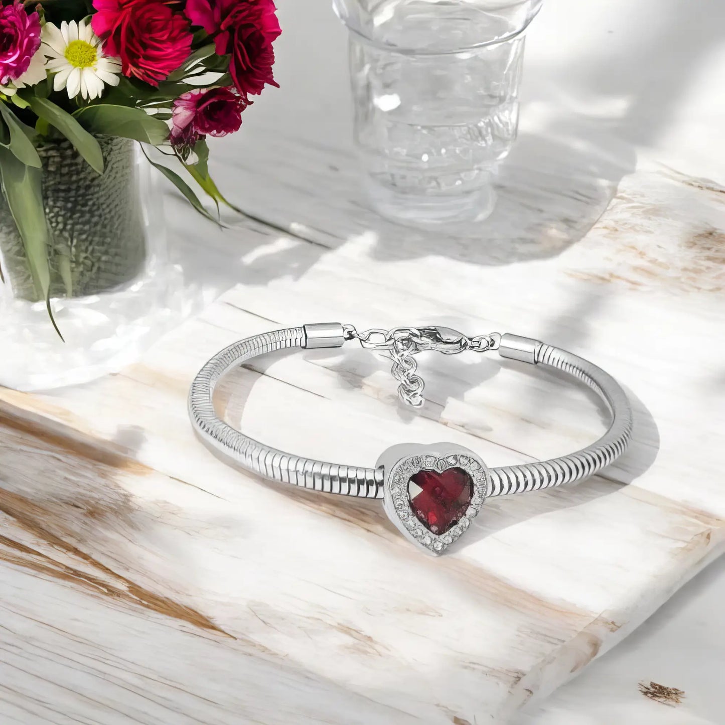 Ατσάλινο βραχιόλι με charm (B3268)