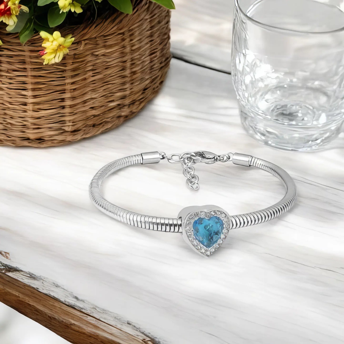 Ατσάλινο βραχιόλι με charm (B3269)