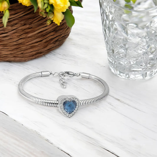 Ατσάλινο βραχιόλι με charm (B3270)