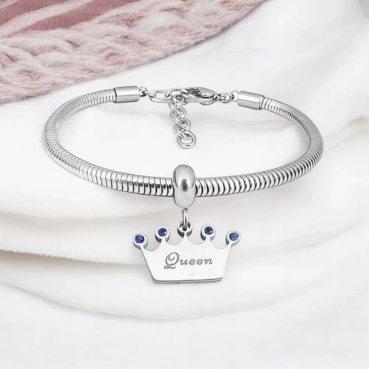Ατσάλινο βραχιόλι με charm (B3273)