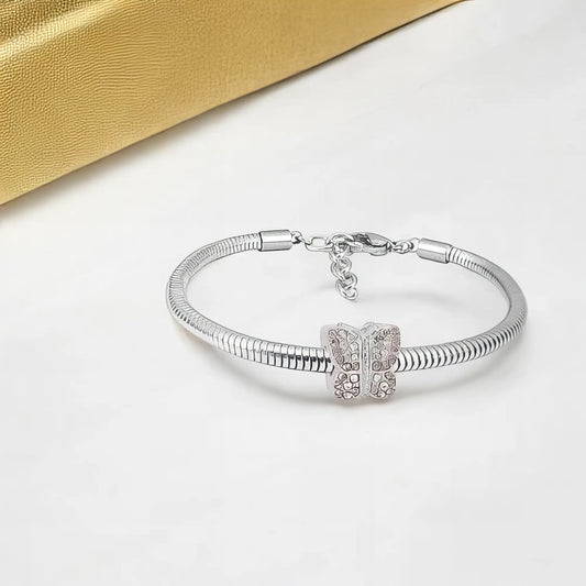 Ατσάλινο βραχιόλι με charm (B3282)