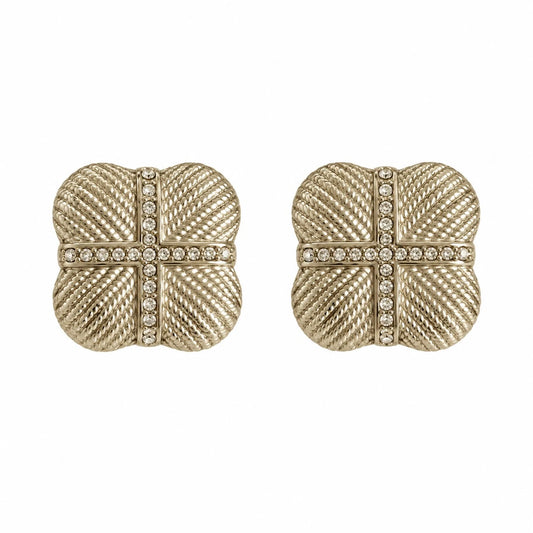 Ατσάλινα καρφωτά σκουλαρίκια με ζιργκόν 1.8cm (E1534)