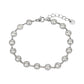 Ατσάλινο βραχιόλι με λευκές πέτρες σε ασημί τόνο (B1711)