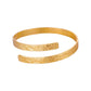 Ατσάλινο Χρυσό Βραχιόλι Cuff με Σφυρήλατη Υφή(BA1747)