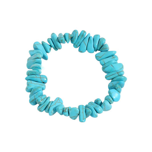 Ελαστικό Βραχιόλι με Τυρκουάζ Πέτρες – Boho Στιλ (B1748)