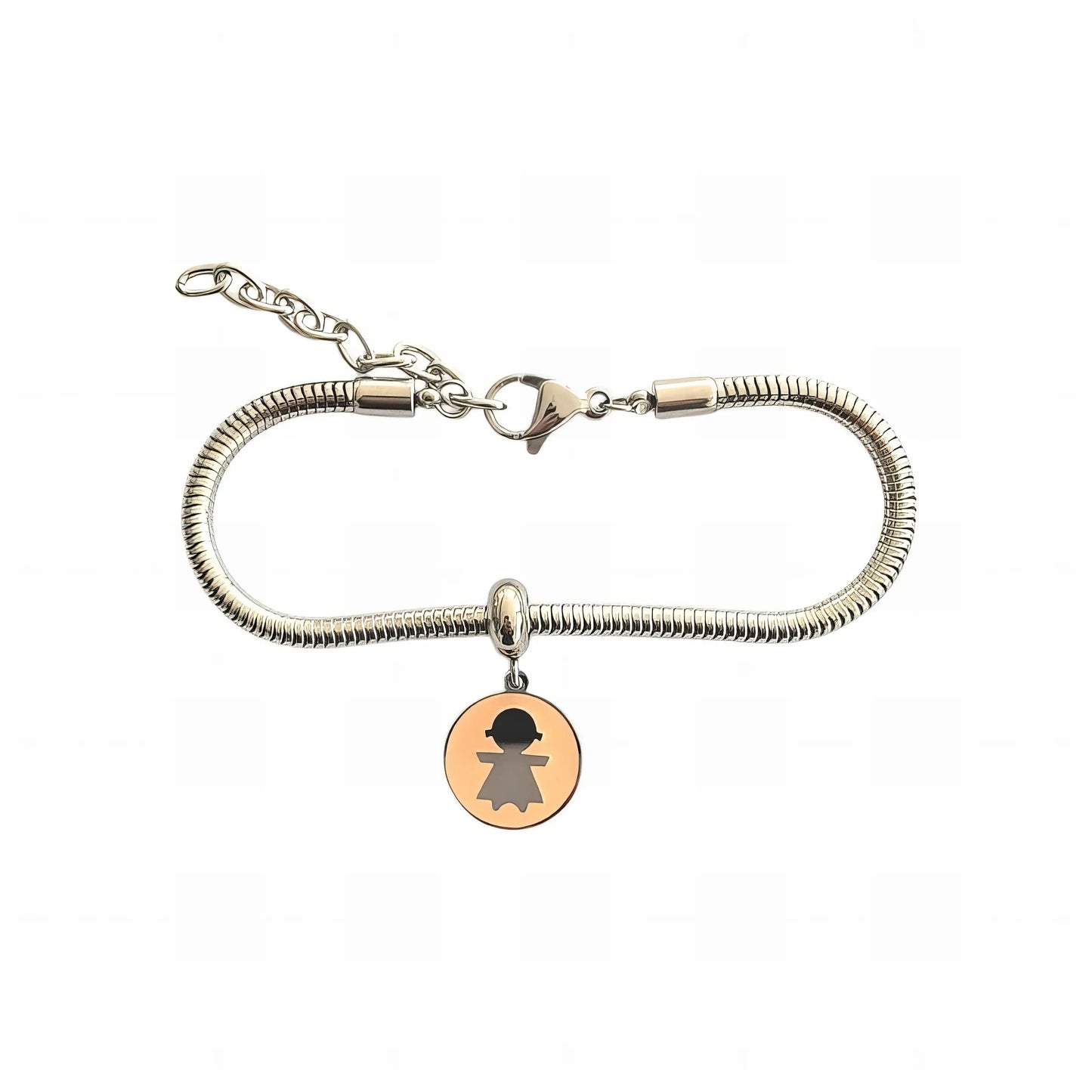 Ατσάλινο βραχιόλι με charm (B3255)