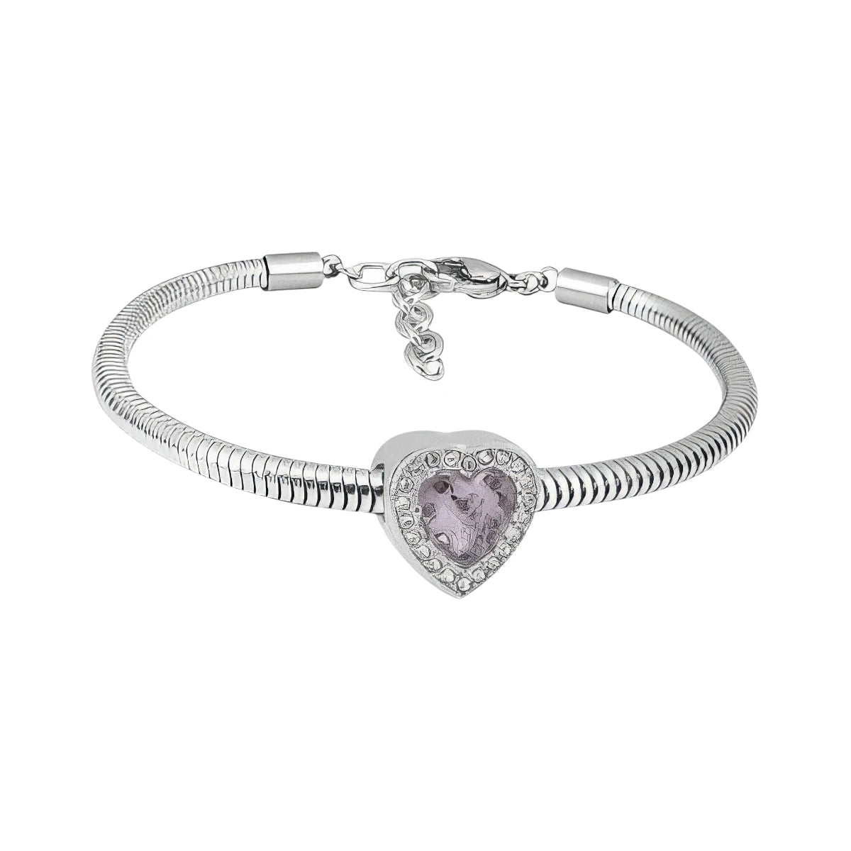 Ατσάλινο βραχιόλι με charm (B3343)