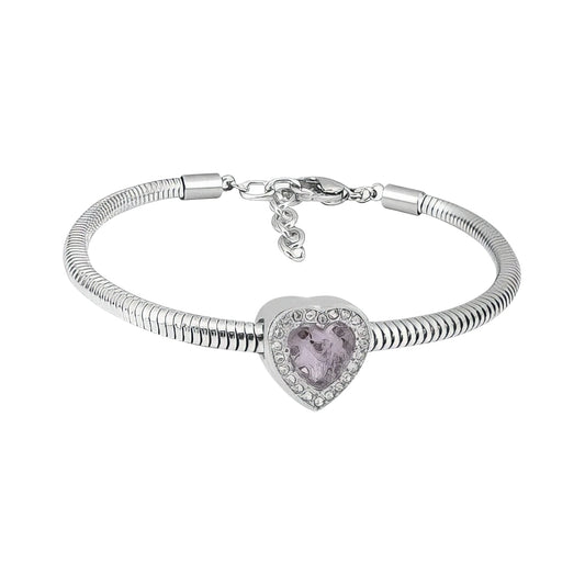 Ατσάλινο βραχιόλι με charm (B3343)