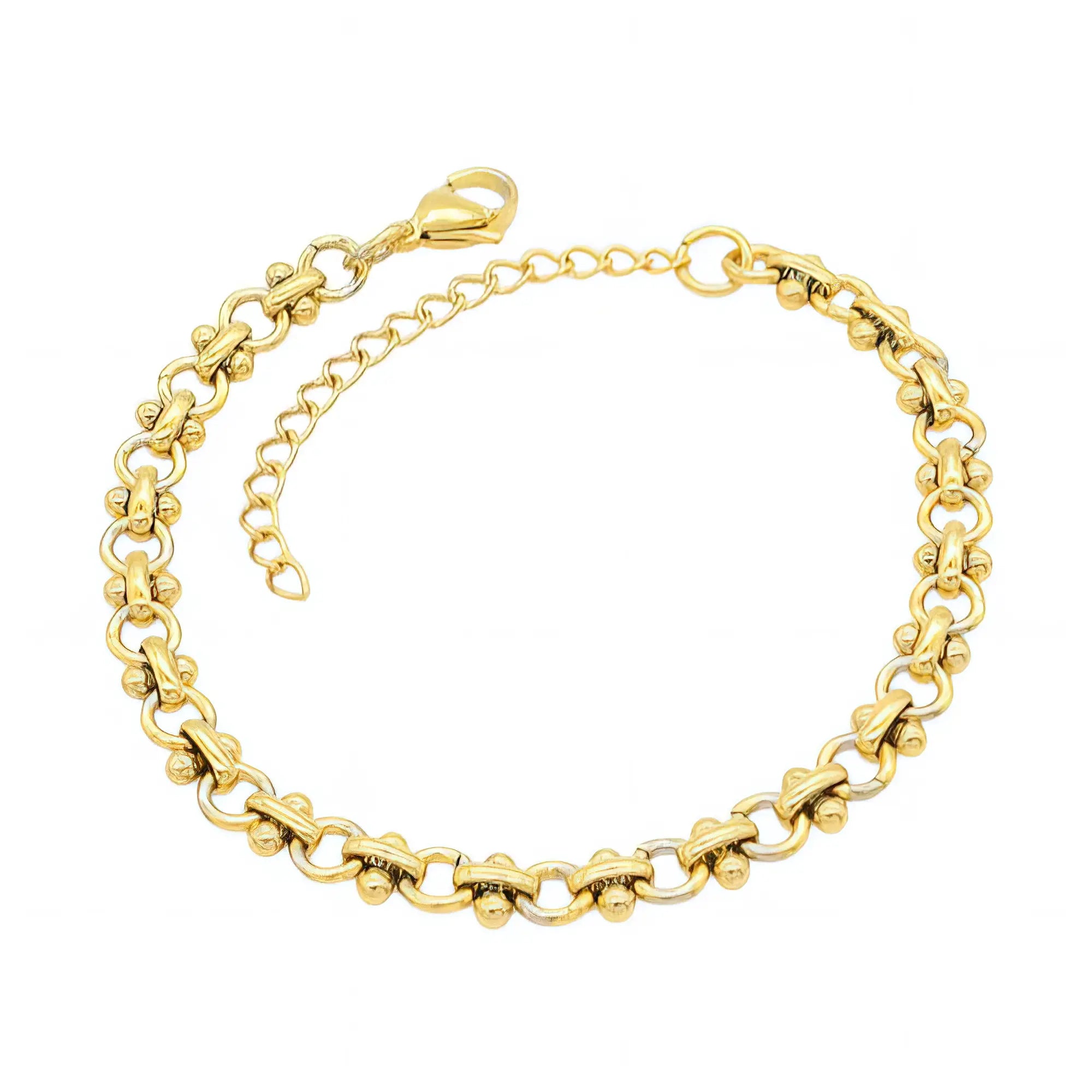 Ατσάλινο Βραχιόλι Χρυσό με Μπάλες – Εντυπωσιακή Αλυσίδα (B3467)