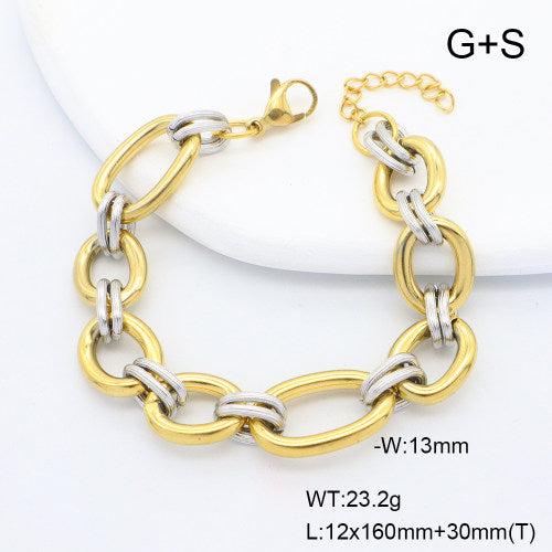 Ατσάλινη αλυσίδα χεριού δίχρωμη (B3515)