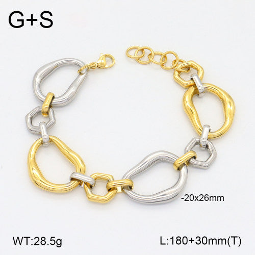 Ατσάλινη αλυσίδα χεριού δίχρωμη (B3518)