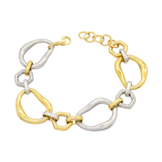 Ατσάλινη αλυσίδα χεριού δίχρωμη (B3518)