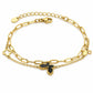 Βραχιόλι ατσάλι χρυσό με charms (B3635)