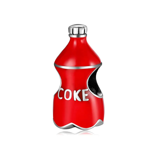 Charm από ασήμι 925 καρδιά coke (C1044)