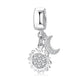 Charm από ασήμι 925 ήλιος και φεγγάρι (C1139)