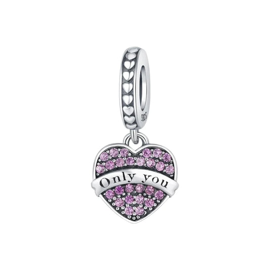 Charm από ασήμι 925 καρδιά only you (C1153)