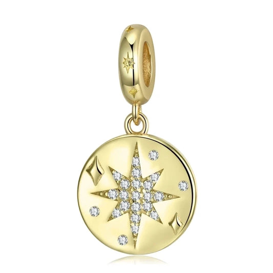 Charm από ασήμι 925 ήλιος με ζιργκόν (C1190)