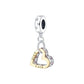 Charm από ασήμι 925 διπλή καρδιά (C1240)