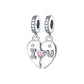 Charm διπλό από ασήμι 925 ενωμένη καρδιά (C1241)