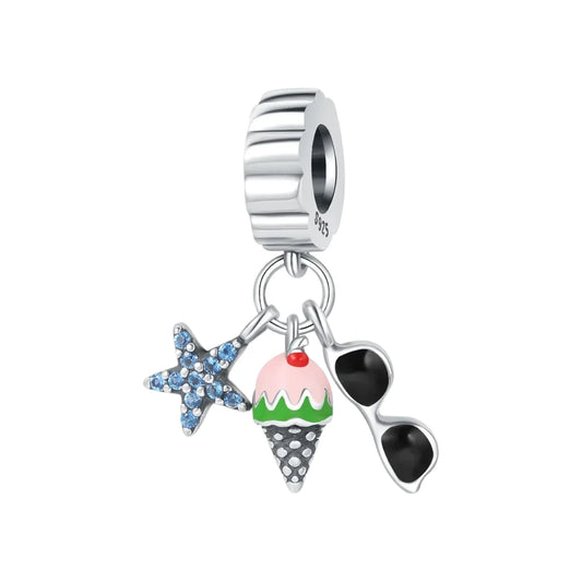 Ασημένιο Charm 925 με Θέμα Καλοκαίρι (C1253)