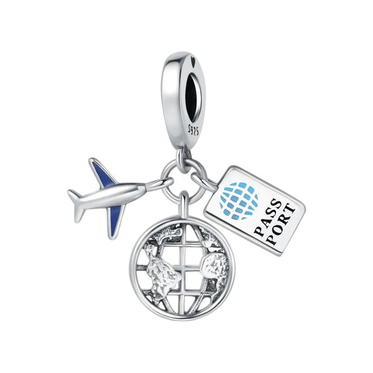 Ασημένιο Charm 925 με Θέμα Ταξίδι (C1260)