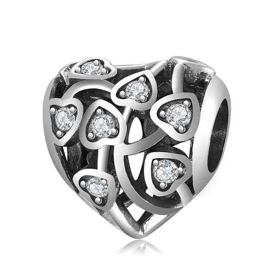 Charm Ασήμι 925 – Καρδιά με Ζιργκόν (C1279)