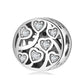Charm σφαίρα με καρδιές και ζιργκόν από ασήμι 925 (C1292)
